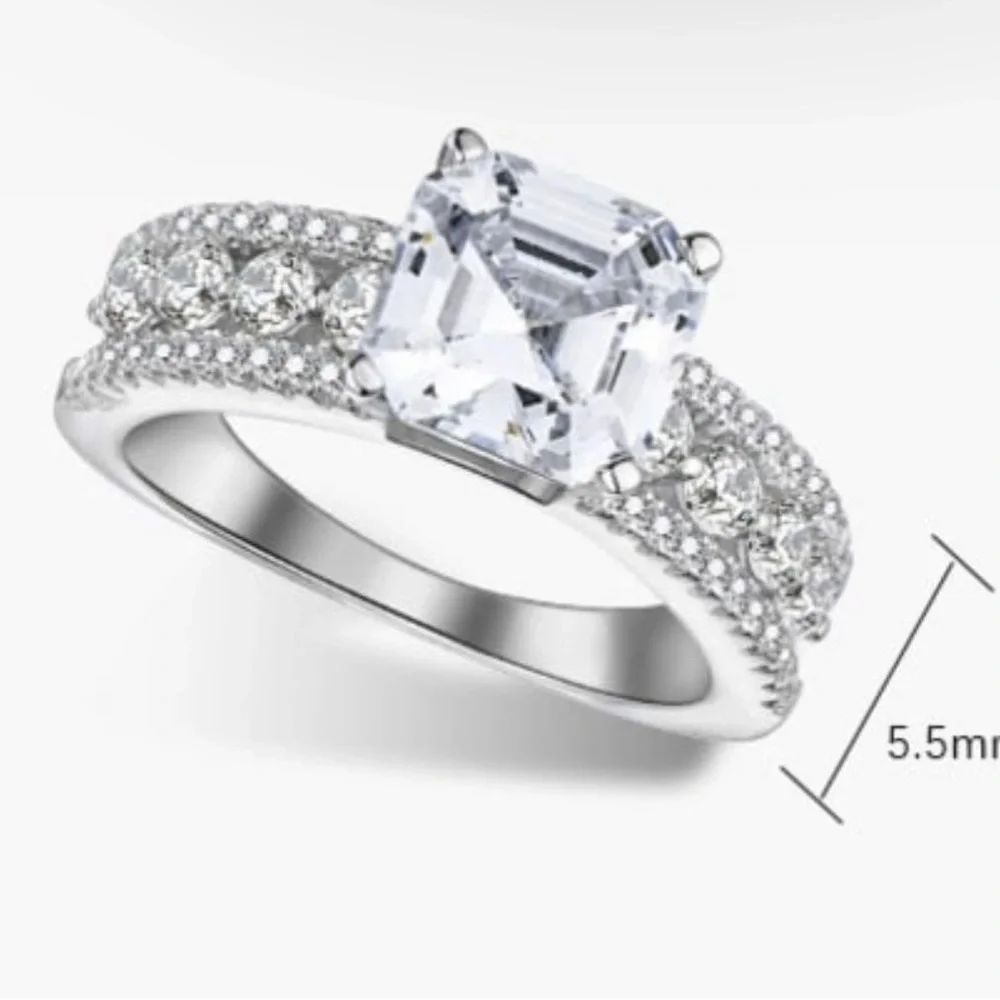 Solid 925 Sterling Silver Luxury Band Ring